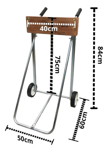 Imagen 2 de 6 de Carro Porta Motor Fuera De Borda Hasta 20 Hp Acero