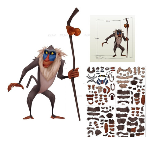 Rafiki El Rey Leon Figura Papercraft