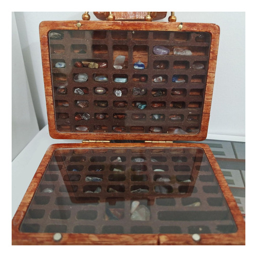 Caja De Madera Para Colección De Rocas, Caja De