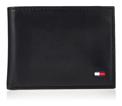 Billetera De Cuero Tommy Hilfiger Negro Dore