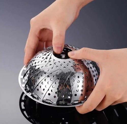 Imagen 4 de 5 de Vaporera Plegable Cocina Cesta Humeante Olla De Vapor