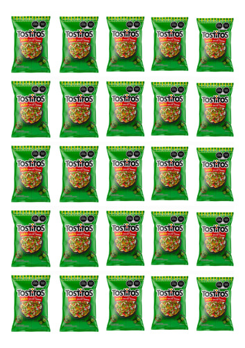 Tostitos Salsa Totopos Verdes Paquete De 25 Pza Botana Maíz