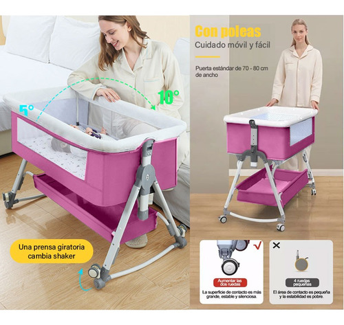 Cuna Corral Bebe Colecho Plegable7en1 Ajustable Y Mosquitero