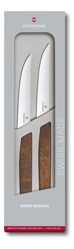 Set De 2 Cuchillos Para Bistec Victorinox® Swiss Modern Color Marrón
