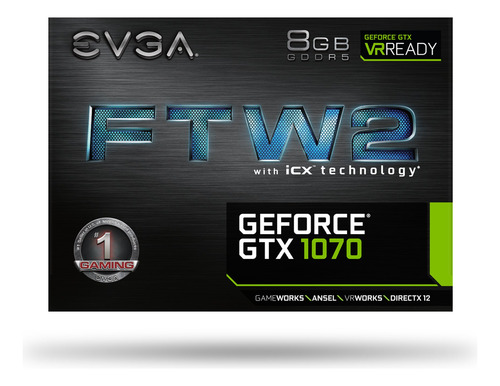 Tarjeta Gráfica Evga Geforce Gtx 1070 Ftw2 Gaming 8gb Gddr5
