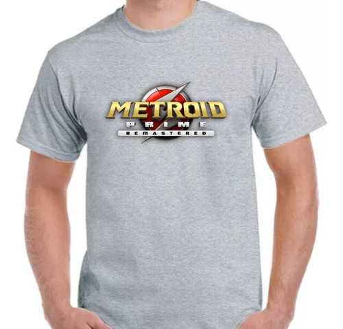 Remera Gris Sublimada Personalizada Metroid Prime Remastered