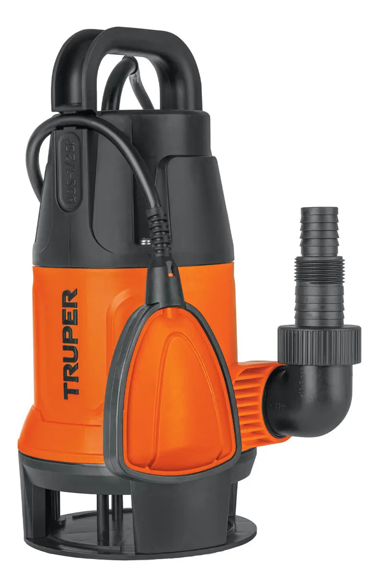 Bomba sumergible plástica TRUPER, 1/2 HP, 200 L/min, BOS-1/2SP