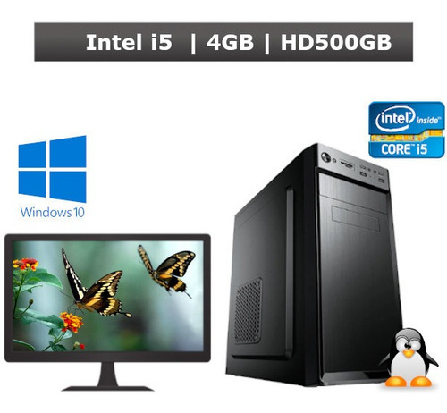 Pc Desktop Windows 10 Home I5 4gb Hd 500gb Monitor 19.5 