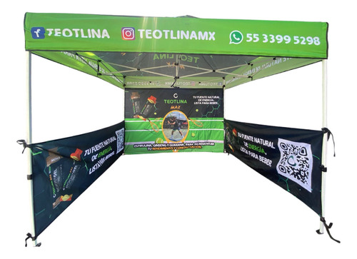Toldo Publicitario Con Back Y Laterales 2x2mts Personalizado