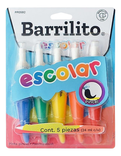 Pintapincel 5 Colores Mix  24 Ml Barrilito