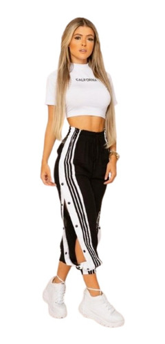 Imagem 8 de 10 de Kit 2 Calça Pantalona Fenda Listra Botões Laterais Flare