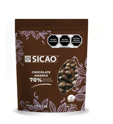 2 Kg De Chocolate Sicao Amargo 70% Y 1 Blanco