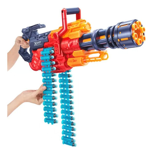 Pistola Zuru X Shot Crusher 48 Dardos Rojo -negro-naranja-verde Agua