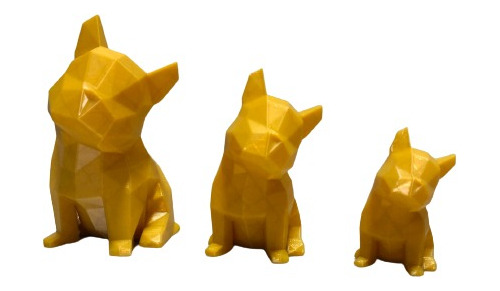 Set De 3 Adorables Perritos Bulldog Francés Decorativos