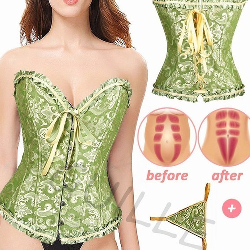 Corset Verde Brocado, Mas Hilo Dental 