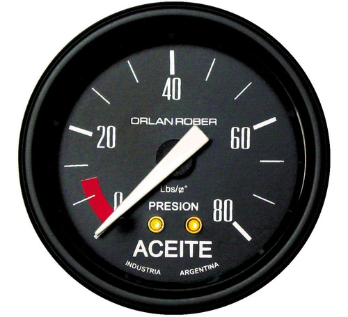 Reloj De Presión De Aceite Orlan Rober Classic Negro 80 Lbs