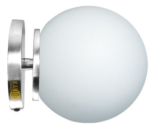 Aplique De Pared 1 Luz Esfera De Vidrio Satinado Cromo