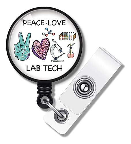 Soporte De Identificación Retráctil Touner Peace Love Lab