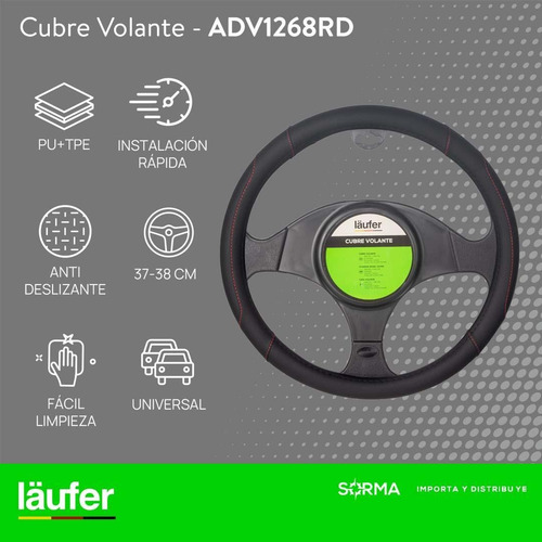 Imagen 2 de 10 de Cubre Volante Para Auto Laüfer Cuero Importado