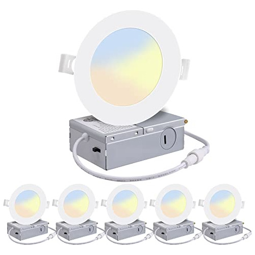 Luz De Techo Empotrada Led Ultradelgada De 4 Pulgadas C...