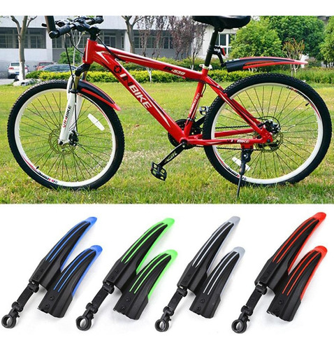 Guardabarros Bicicleta Mtb Montaña Plastico Rodado 26 Color Rojo
