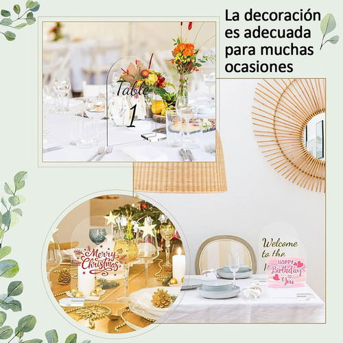 10 Acrílico Numero De Mesa Con Base Sublimable 14.5×9.5cm