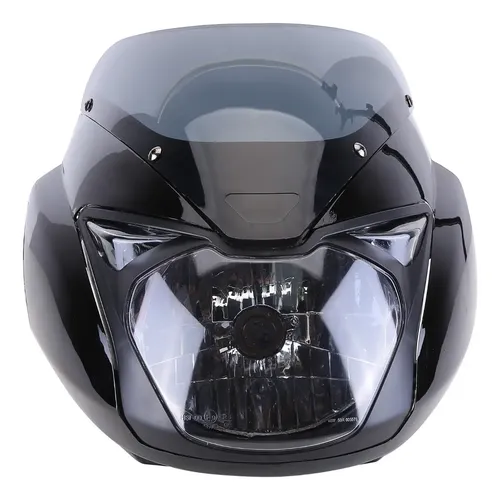 Faro Delantero Para Moto - 5 Pines, Lente De Cristal Blanco, Carcasa Negra, 12V, Compatible Con Yamaha, Honda, Kawasaki, Suzuki
