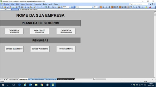 Planilha Para Cadastro E Controle De Segurado E Seguradora