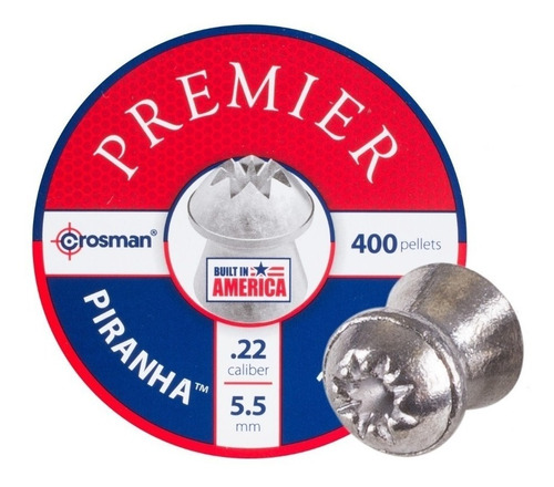 Balines Crosman Piranha 5,5 - Serie Premier - 400 Unidades