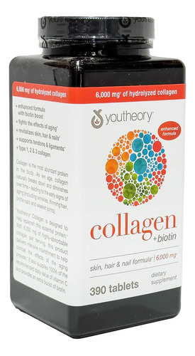 Collagen Youtheory Formula Avançada Com Biotin - 390 Tablets