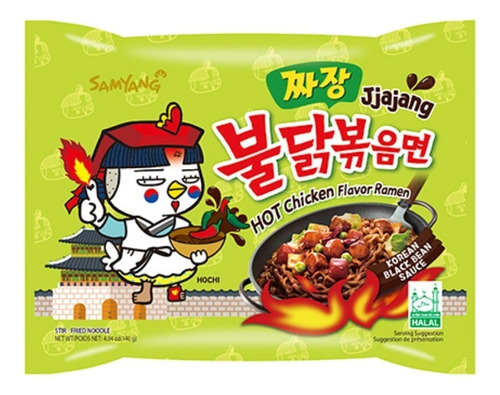 Ramen Coreano Buldak Hot Chicken Jjajang Picante 4 Pieza