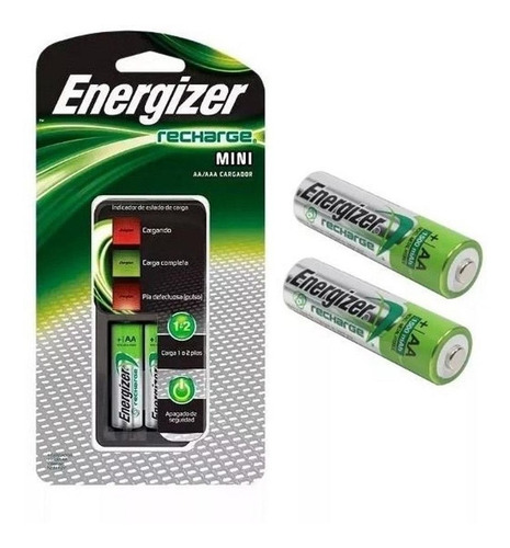 Imagen 2 de 7 de Cargador Mini Energizer + 2 Aa + 2 Aaa Pilas Recargables