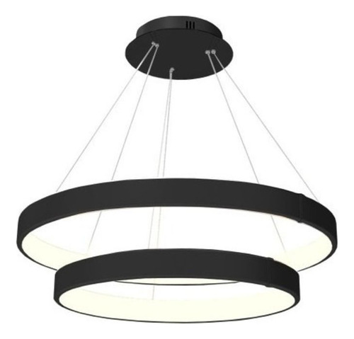 Colgante Saturno Doble Xl Ø60-80cm Calido Negro