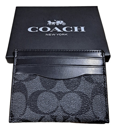 Cartera Tipo Tarjetero Coach Black/grey Original W4tdfg