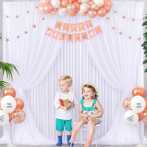Cortina Blanca Para Fondo De 10x10 Para Fiestas Boda Tela