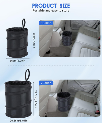 Paquete De 2 Basureros Portátiles Para Automóvil 1 Galón Color