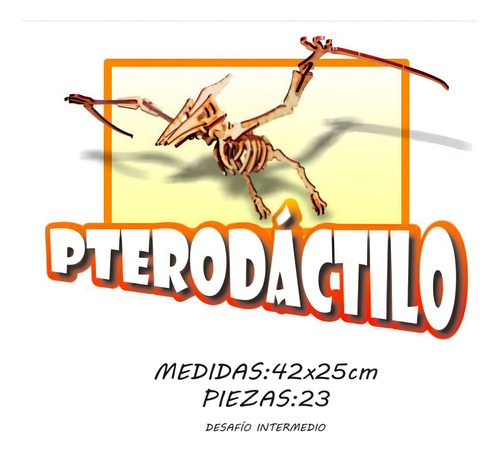 Puzzle 3d Dinosaurio Pterodactilo Madera Corte Laser