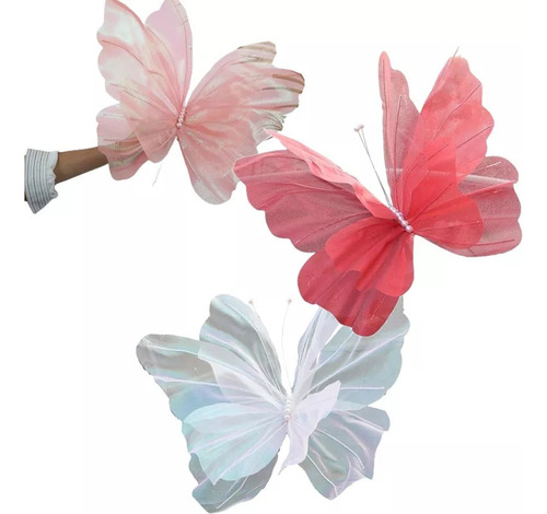 1 Decoración De Fiesta De Mariposa 3d De 3 Piezas De 50 Cm