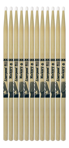 Baqueta 5a Hickory Ponta De Nylon 6 Pares Liverpool Hy 5an