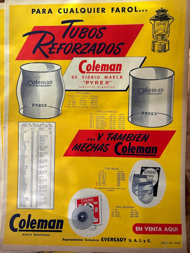Antigua Publicidad De Tubos Reforzados ¨coleman¨ (Usado)