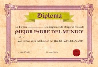 Diploma Dia Del Padre - Cuadros Personalizables Para Regalar | MercadoLibre