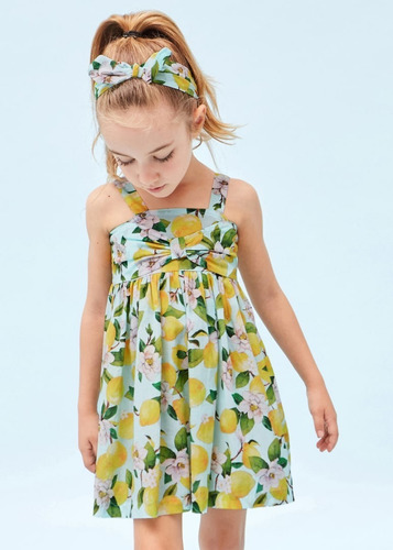 Vestido Tropical Niña #9 Años Mayoral 3941 Aguamarina T