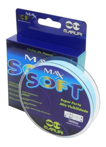 Linha Monofilamento Maruri Max Soft 0,37mm 300 Mts Full Cor Azul