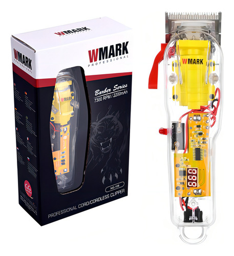 Combo Maquina + Pente Wmark Profissional Bivolt Barbeiro
