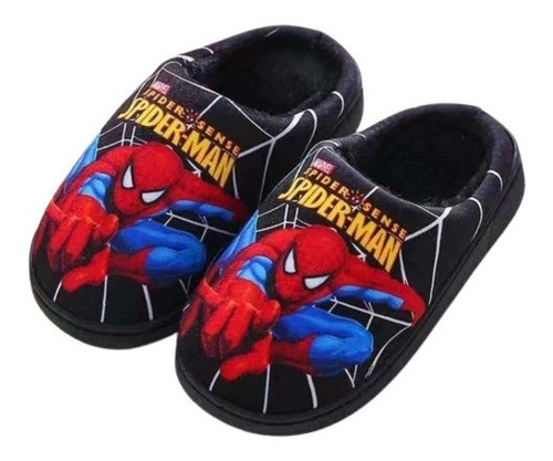 Pantufla Spiderman Con Suela Gruesa Antiderrapante Niño