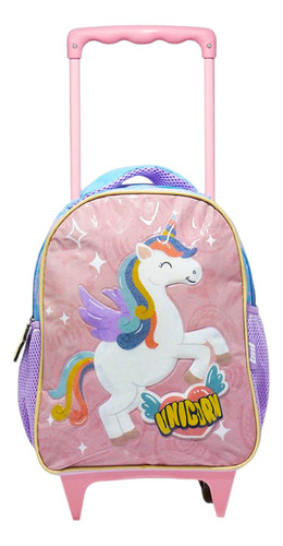 Mochila Carrito 3d 12 Jardin Lsyd Nena Nene Porta Botella Color Unicornio 3 Diseño De La Tela Carrito 12