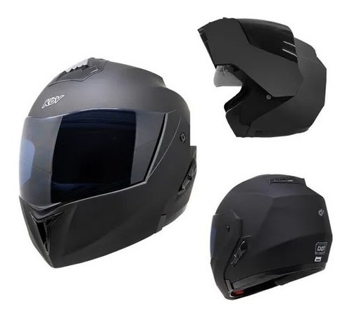 Casco Moto Marca  Kov Sealth Abatible Negro Mate Certif Dot