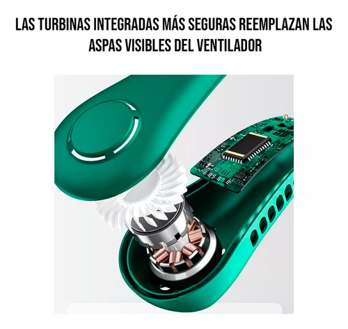 Ventilador De Cuello Portatil Sin Aspas Manos Libres Usb