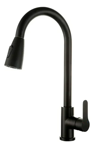 Griferia Canilla Extensible Monocomando Negra Gourmet Cocina