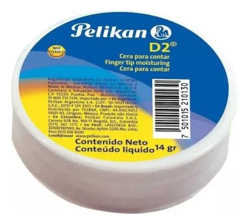 Cera Dactilar Pelikan D2 Mojadedo 14gr (x4 Unidades)